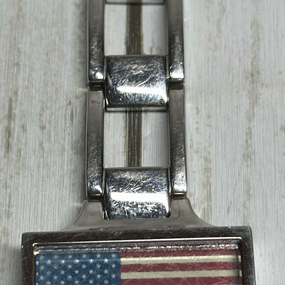 Fossil JR8064 Women's Silver Tone Stainless Quartz Watch American Flag Dial - Picture 7 of 12